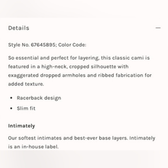 3/$25 NEW Free People Intimately Creme Knit Racerback Crop size XS - Picture 8 of 8